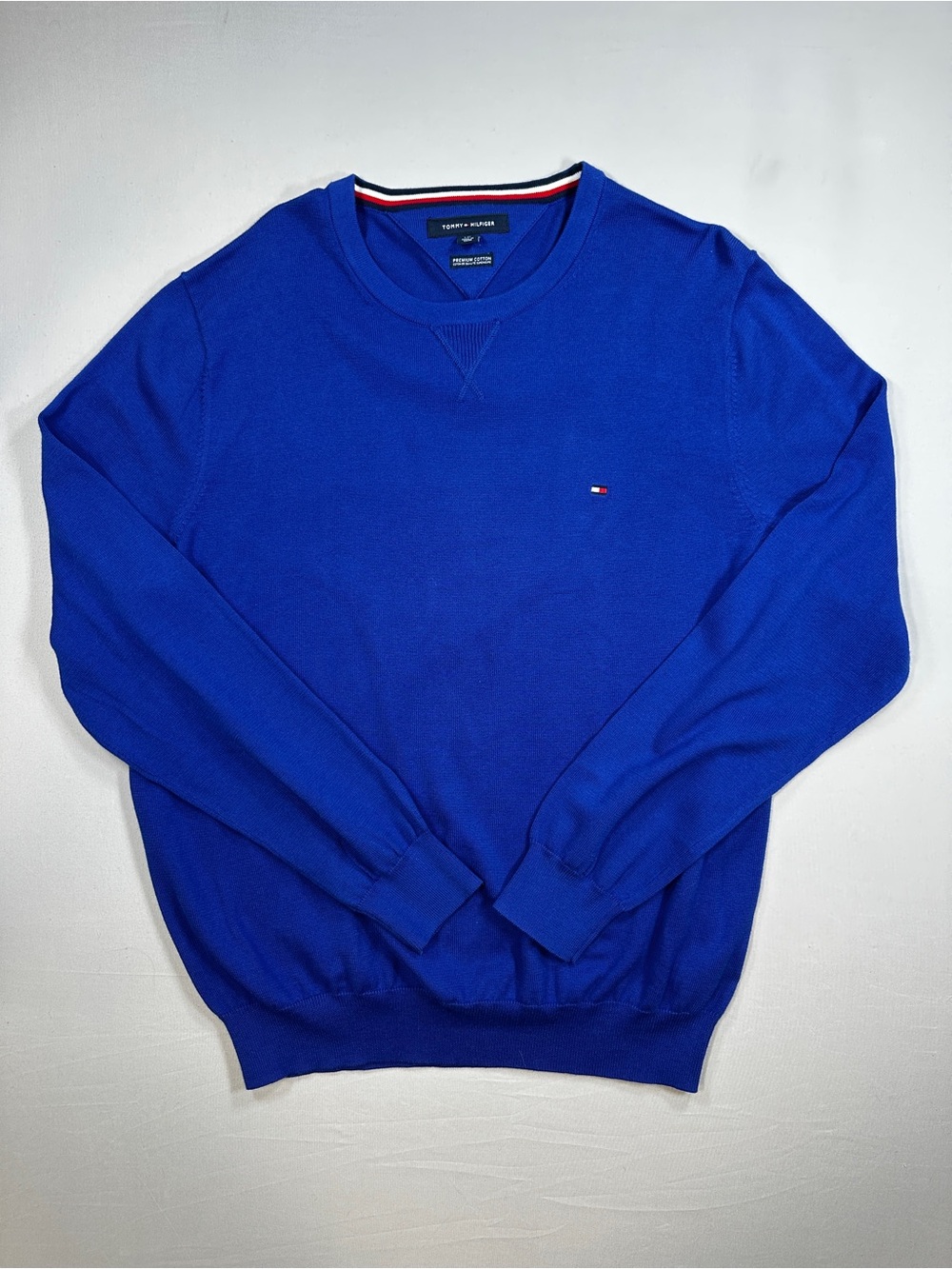 Tommy Hilfiger Men's Cobalt Blue Crewneck Sweater Size L